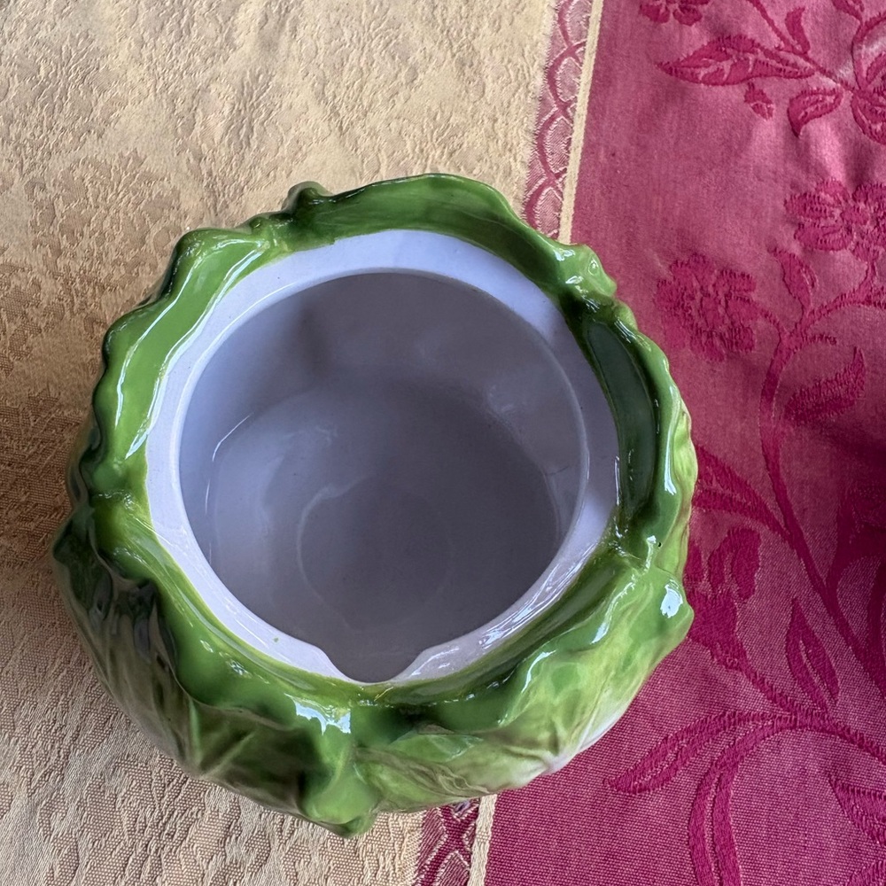Corner Ruby Spring Collection Ceramic Rabbit 🐰 on Cabbage 🥬 Sugar Bowl - Picture 4 of 6